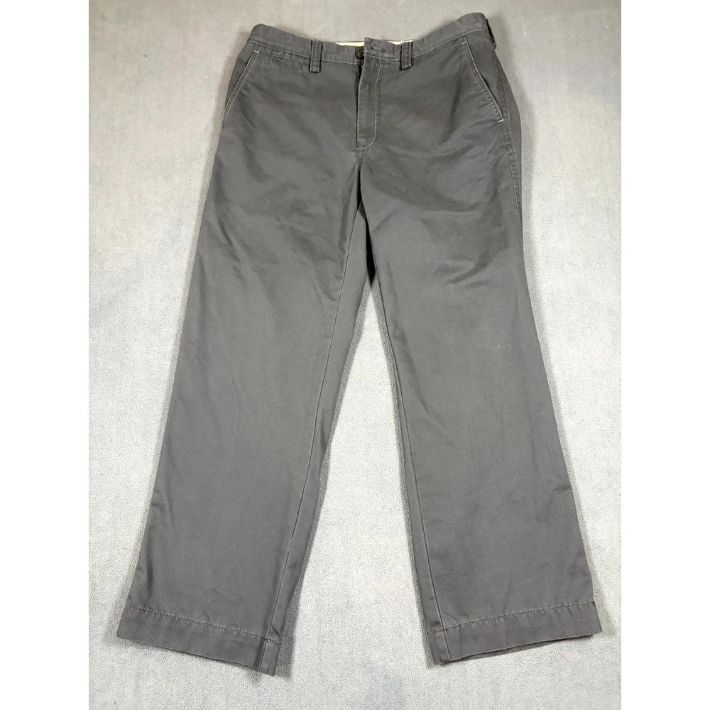 Haggar Life Khaki Chino Pants Men's 33x30 Gray Relaxed Fit Straight Leg Outdoor